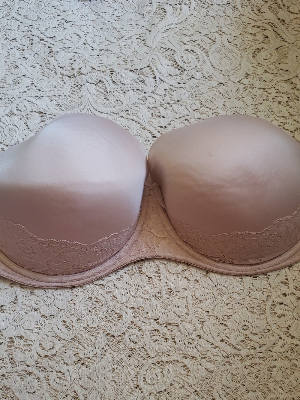 Torrid Curve Strapless Lace-Trim Smooth Nude Bra 48DDD